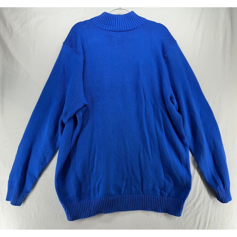 Polo Ralph Lauren Mens 2XLT Tall Royal Blue Cotton Quarter Zip Pullover Sweater - Picture 3 of 9